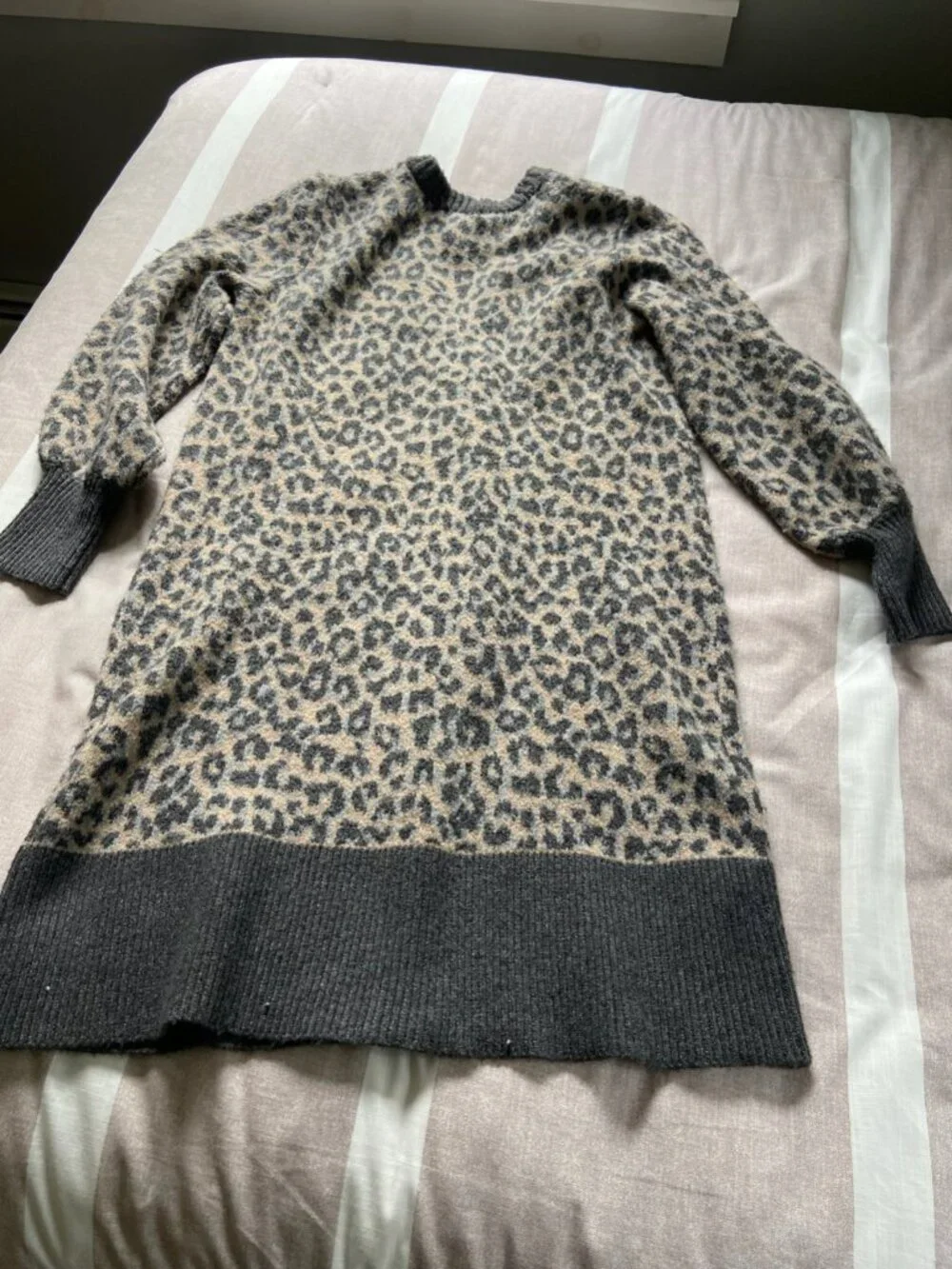 NWT Marled Leopard Print Long Cardigan Sweater - Picture 6 of 7